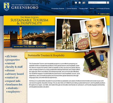 UNCG Bryan School Hospitality Website